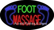Foot Massage LED Sign - Animated Flashing Light for Storefronts & Businesses - Energy Efficient High Impact Advertising - Perfect for Spa, Salon & Retail Window Displays