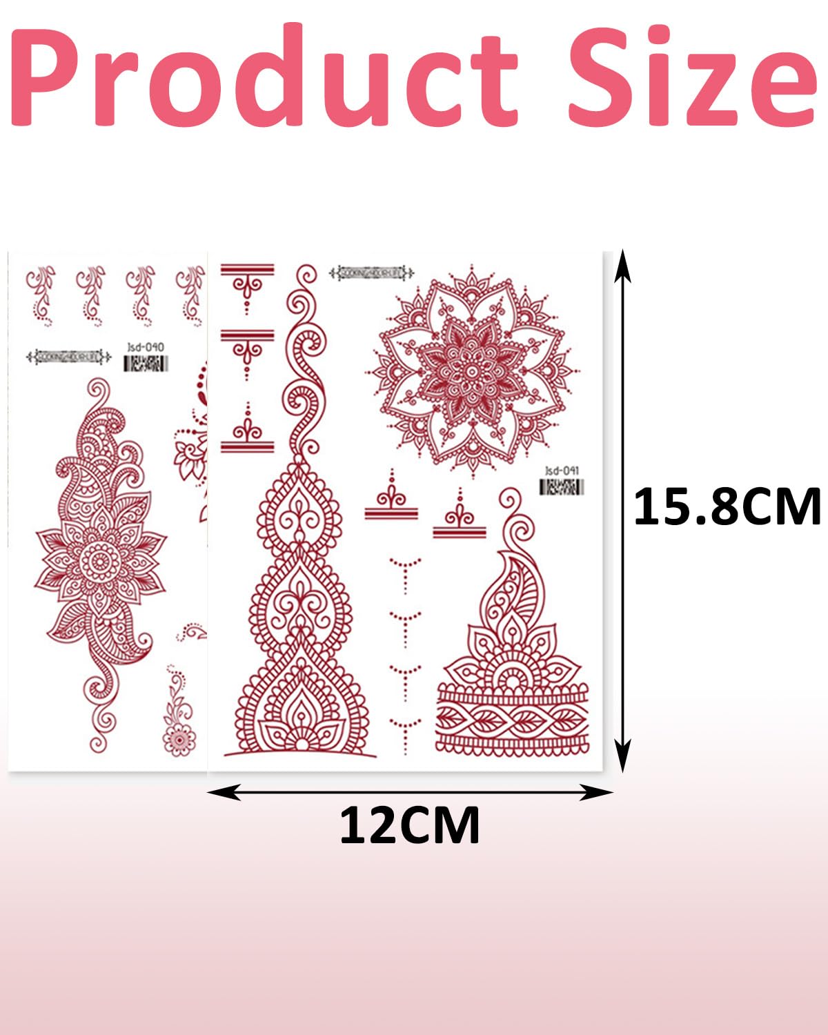 12 Pack Arabic Temporary Tattoo Stickers for Women & Men - Waterproof Fake Tattoos for Hands, Arms, Body & Feet - Perfect for Parties, Festivals & Cosplay