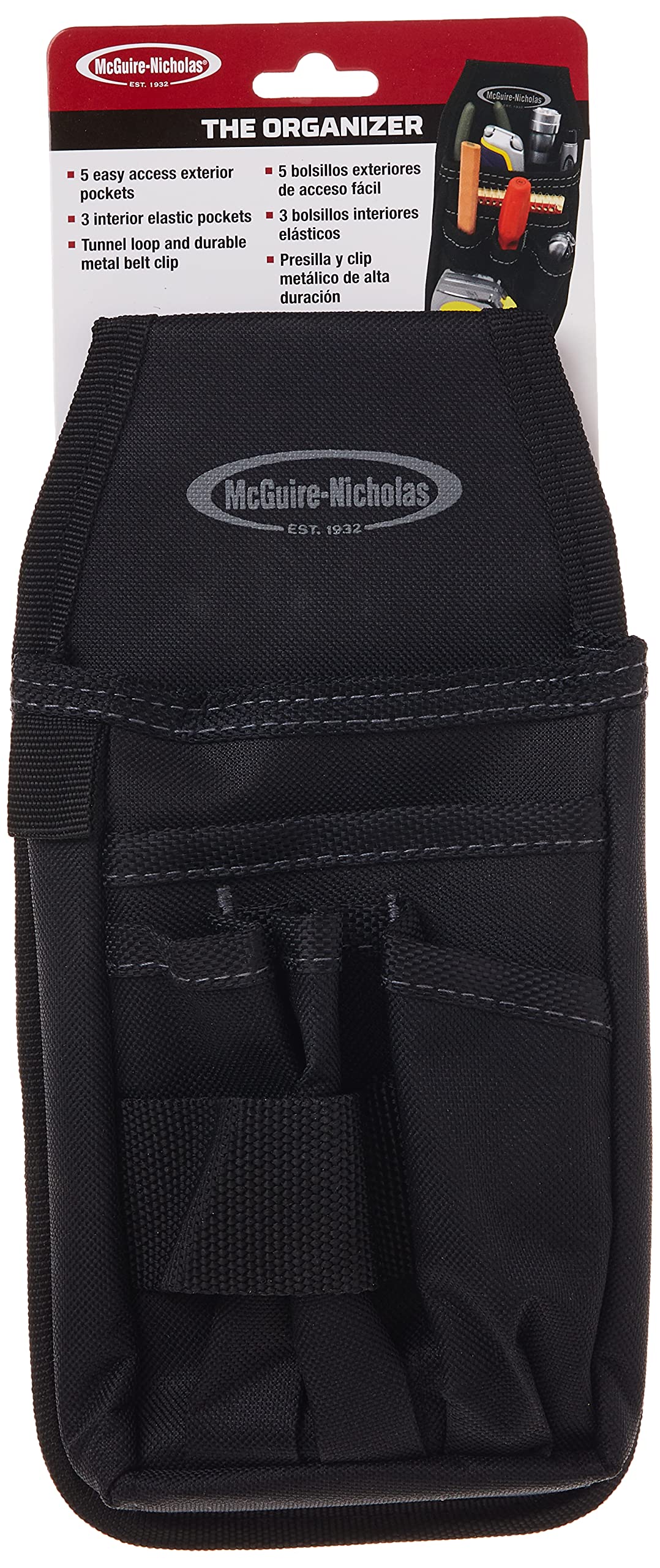 McGuire-Nicholas Mini Nylon Tool Belt Organizer - Compact & Durable Pocket Attachment for Tools - Perfect for Construction, DIY Projects & Home Repairs