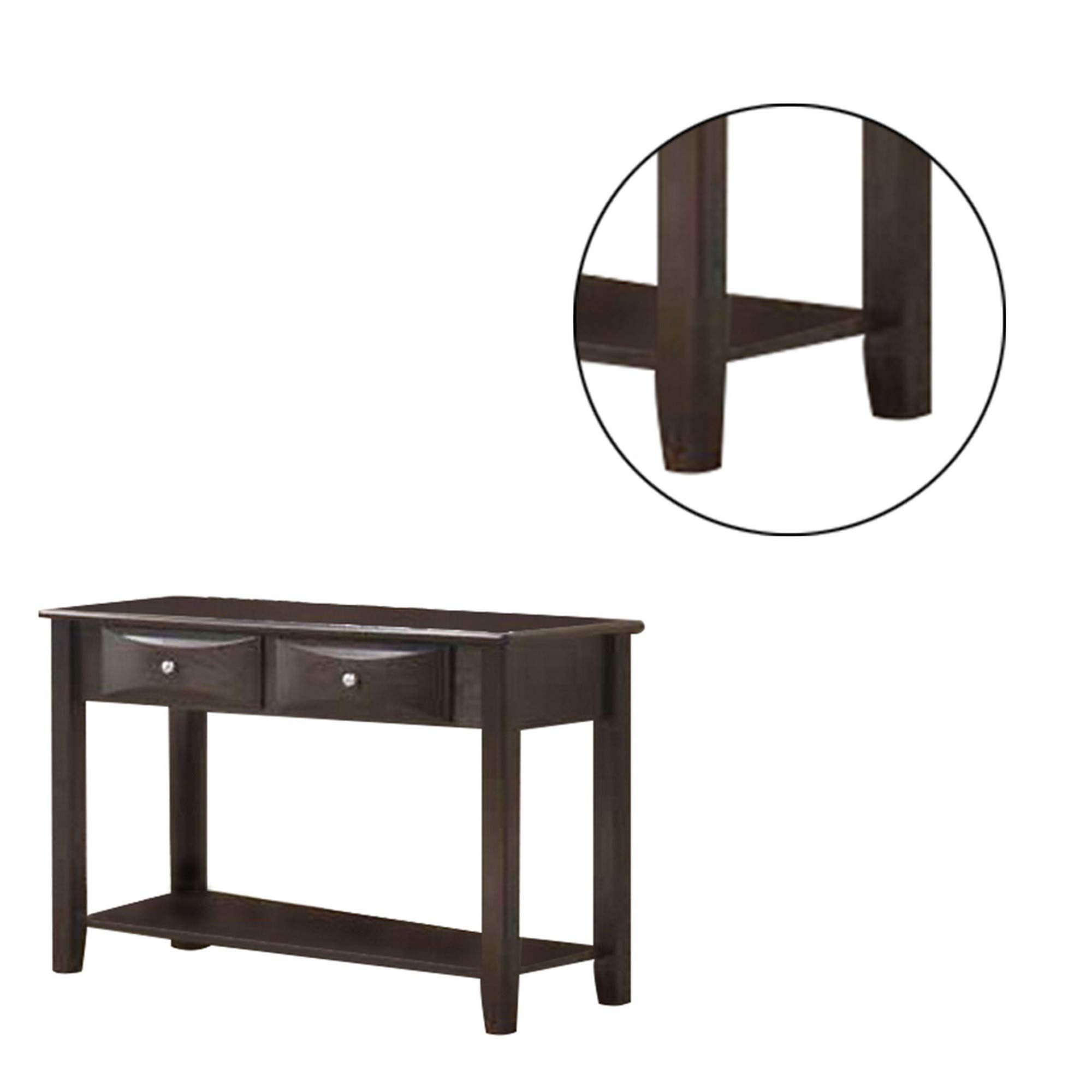 Benjara Solid Wood Console Table with 2 Spacious Drawers - Rustic Brown Entryway Sofa Table for Hallway, Living Room & Foyer Decor