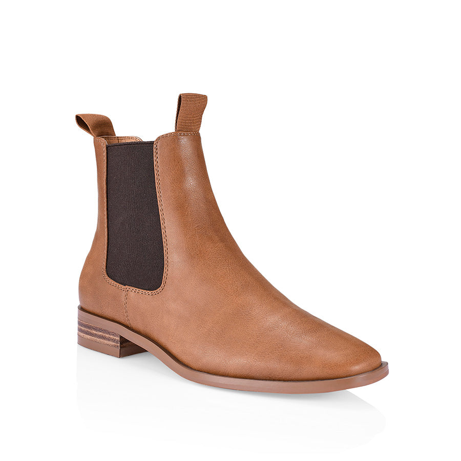 Harper Women's Chelsea Boots Tan Soft Leather Ankle Boots - Comfortable Slip-On Shoes for Casual Wear, Work & Outdoor Activities