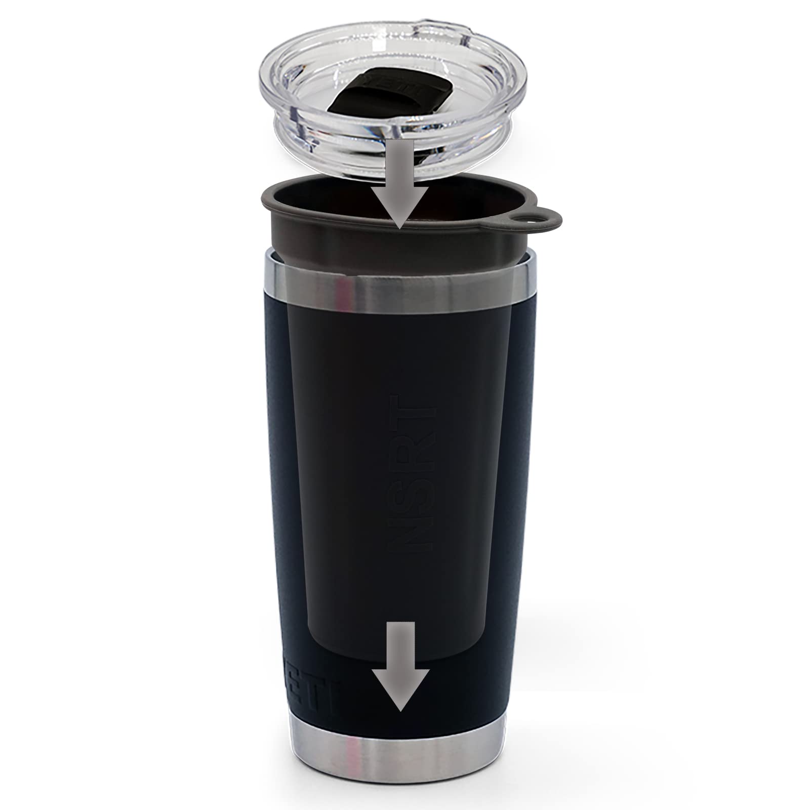 Premium Food-Grade Silicone Tumbler Insert for Yeti Rambler 20oz - Hot & Cold Drink Compatible, Microwave & Dishwasher Safe (6