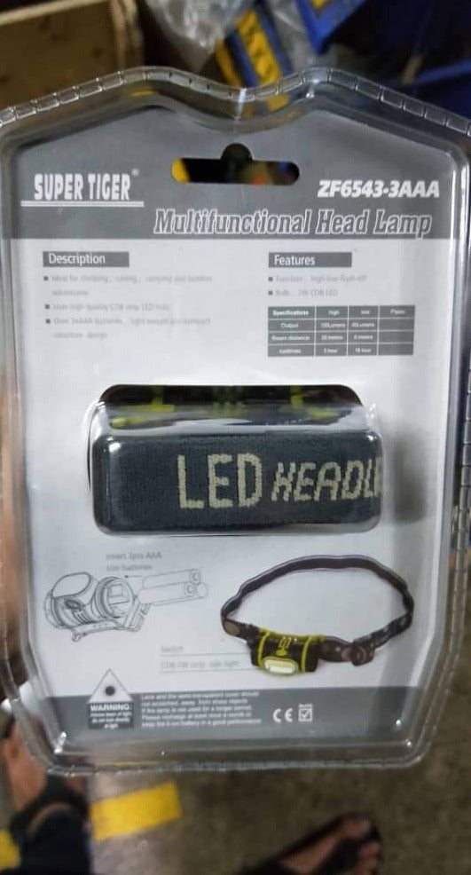 Aiko (Super Tiger) 150 Lumens Head Light | Model : LED ZF6543 (ZF6543 3AAA)