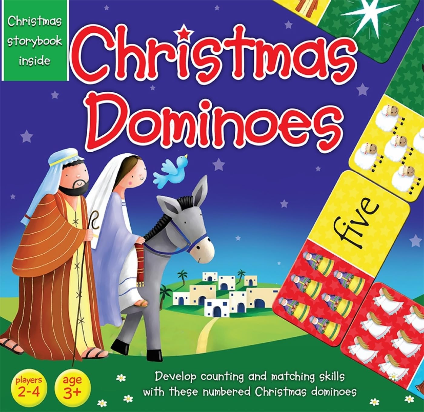 Christmas Dominoes Candle Books - Fun Holiday Game for Family Gatherings & Cozy Winter Nights