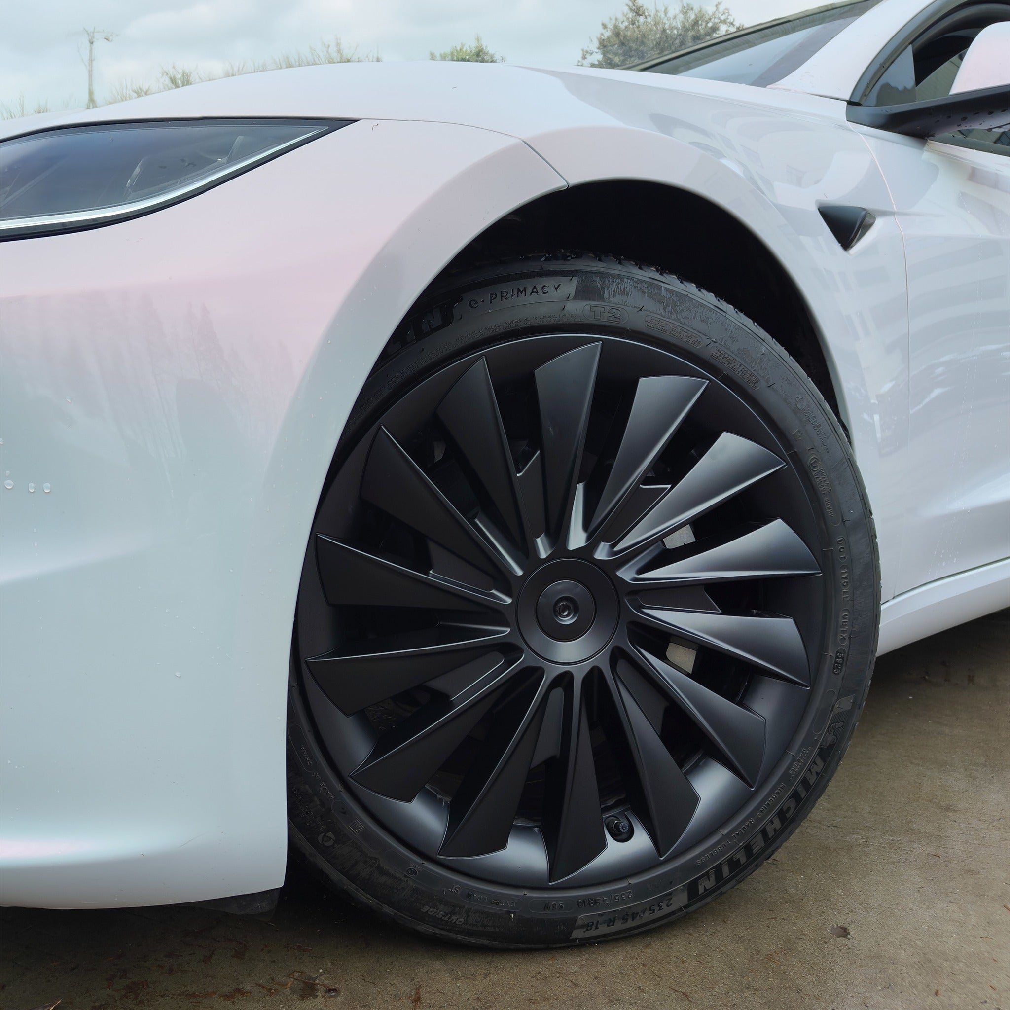 2024+ Tesla Model 3 Highland 18'' Cyclone Hubcaps - Premium Wheel Covers for Enhanced Style & Protection (Perfect for Road Trips & Daily Commutes)