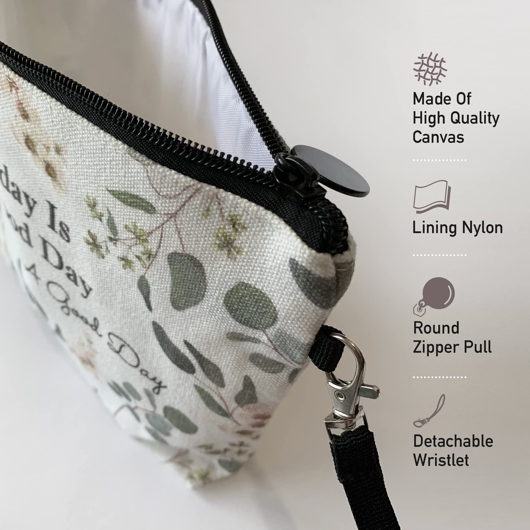 Hglian Eucalyptus Travel Makeup Bag - Waterproof Cosmetic Organizer Pouch for Women | Perfect for Toiletries, Makeup & Travel Accessories | Great Gift Idea for Her | Use at Home, Gym or Vacation Trips