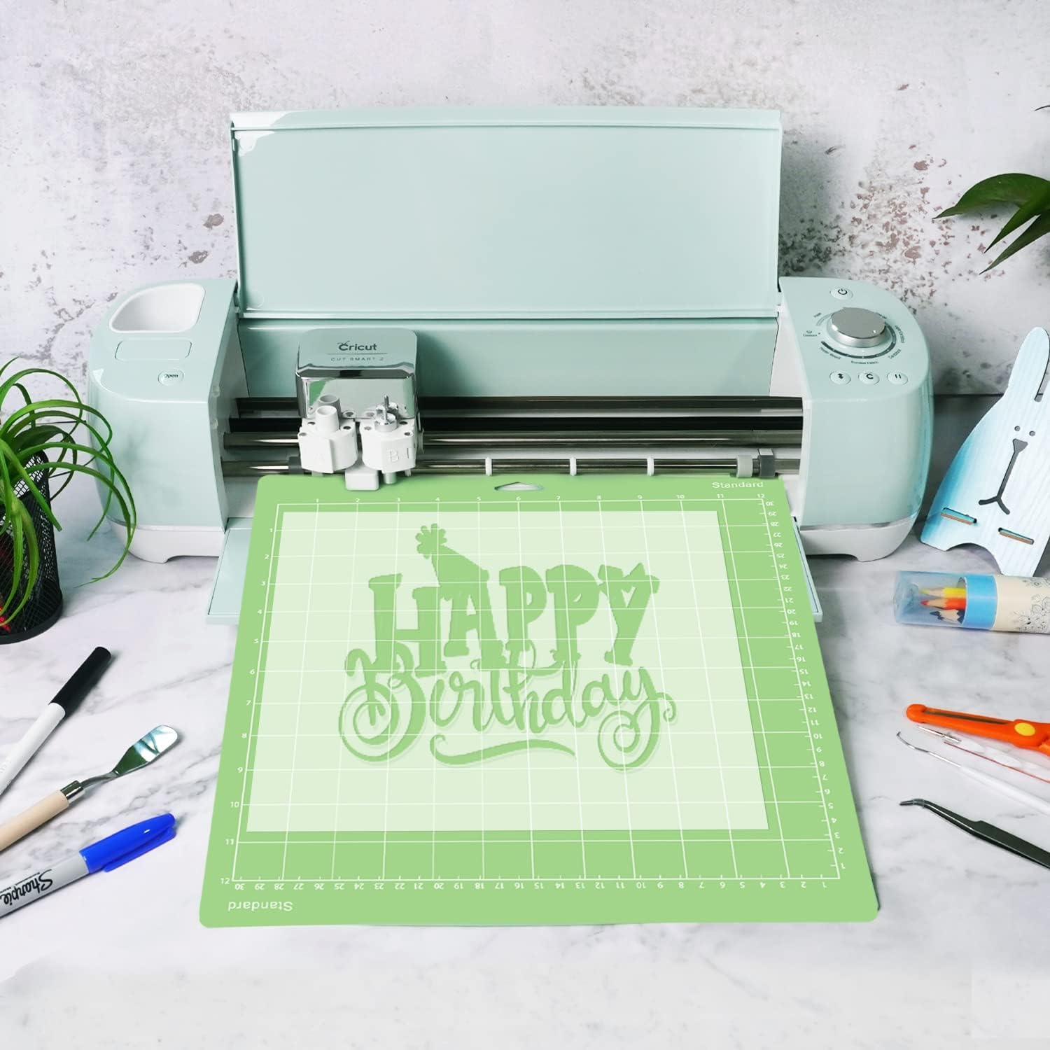 Premium 12x12 Inch Cutting Mats for Cricut Explore One/Air/Air 2/Maker 3/Maker - 4 Pack Adhesive Non-Slip Durable Replacement Mats (Standard/Light/Strong/Fabric) - Perfect for DIY Crafts, Scrapbooking & Vinyl Projects