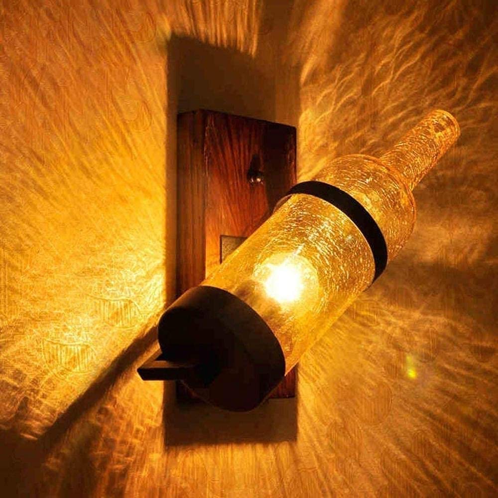 Vintage Wooden Wall Sconce Lighting - Mediterranean Style E27 Wall Lamp for Bedroom, Hallway & Balcony - Retro Indoor Decorative Light Fixture (Max 40W) - Perfect for Cozy Home Ambiance & Romantic Decor