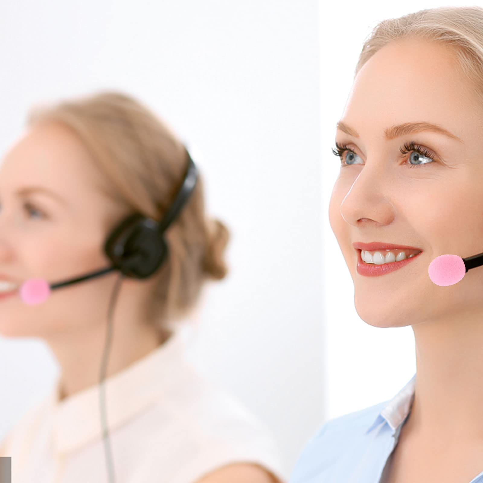 50 Pack Pink Mini Lavalier Microphone Windscreen - Foam Sponge Covers for Headset Microphones, Noise Reduction & Clear Audio - Perfect for Podcasting, Interviews, YouTube Videos & Live Streaming