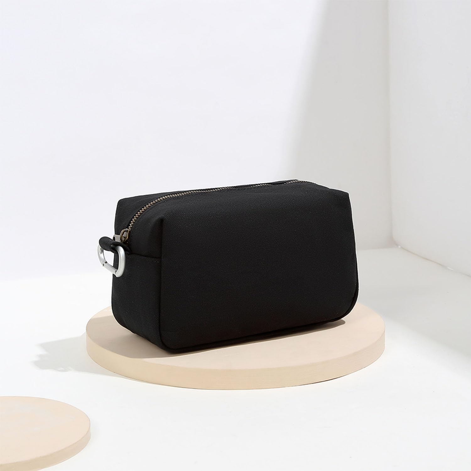 Lightweight Cosmetic Organizer Bag with Ring Clasp - Travel Makeup Case for Women, Perfect for Daily Use & Trips