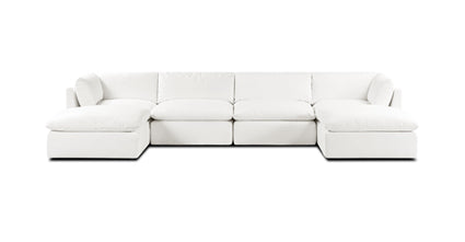 6-Seat Davos Modular U-Shaped Sectional Sofa with Reversible Chaise - Modern Living Room Furniture for Home Theater, Family Gatherings & Relaxation