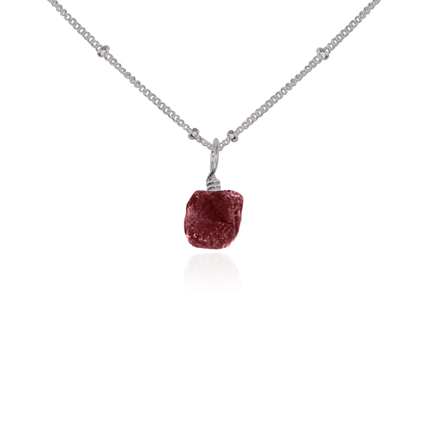 Natural Raw Earth Red Ruby Pendant Necklace for Women - Elegant Handmade Jewelry Gift for Birthday, Anniversary & Special Occasions