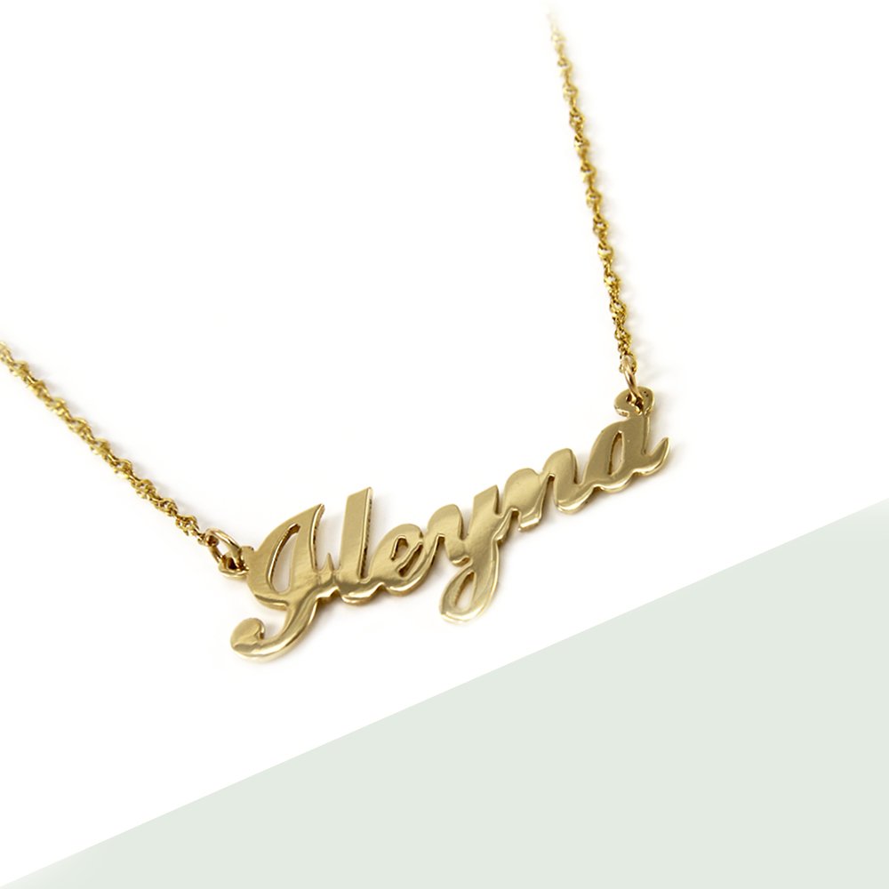 14K Gold Personalized Name Necklace for Women - Custom Engraved Dainty Jewelry Gift for Her, Birthday, Anniversary, Valentine's Day