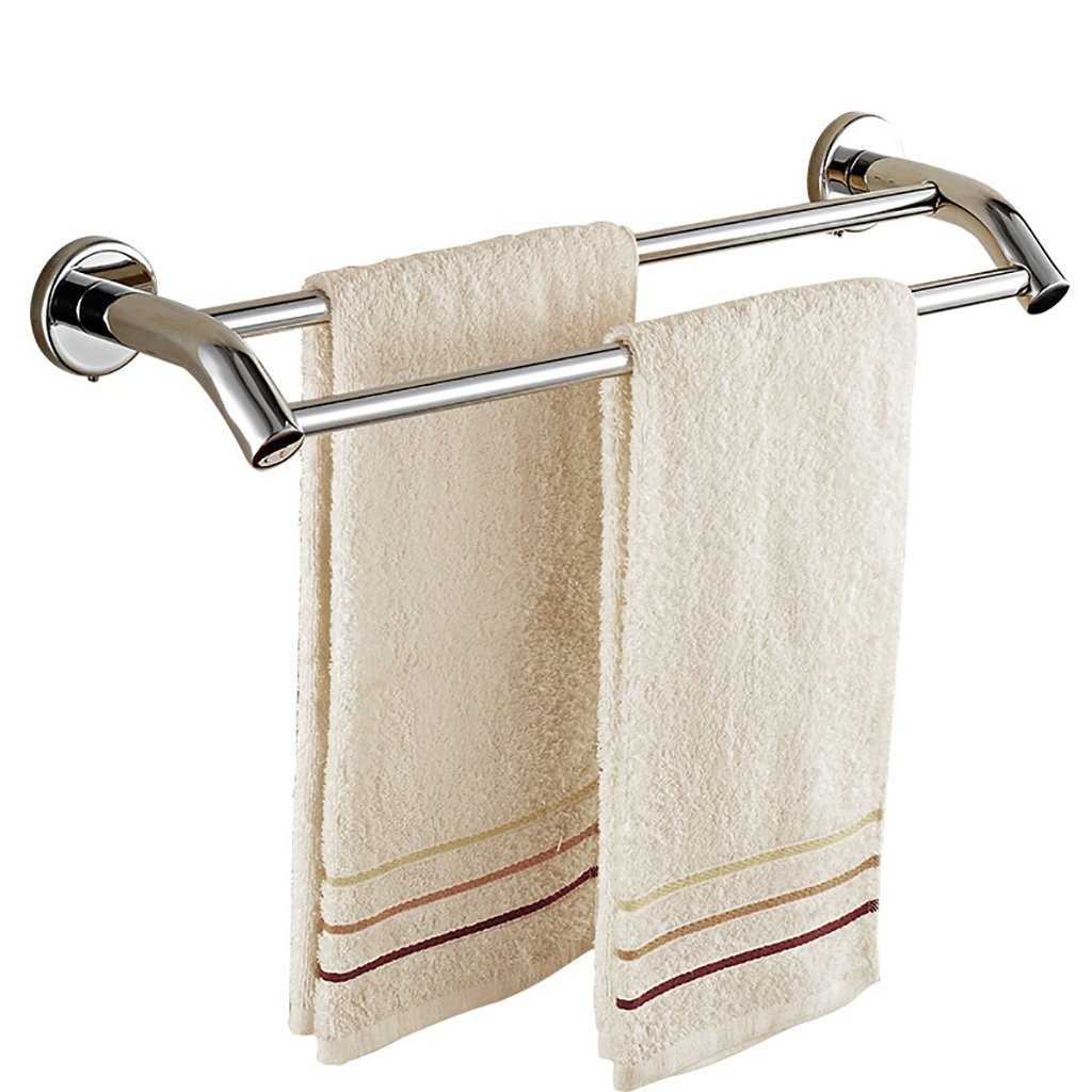 UCYG 304 Stainless Steel Double Towel Rack Bar - 50cm Bathroom Towel Holder for Hand & Bath Towels - Rustproof & Durable for Modern Bathrooms, Showers & Spa Areas