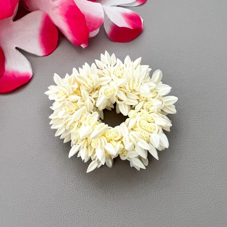2-Pack Starvis Scented Mogra Gajra Hair Flowers - White Artificial Hair Accessories for Women & Girls | Perfect for Weddings, Parties & Traditional Outfits