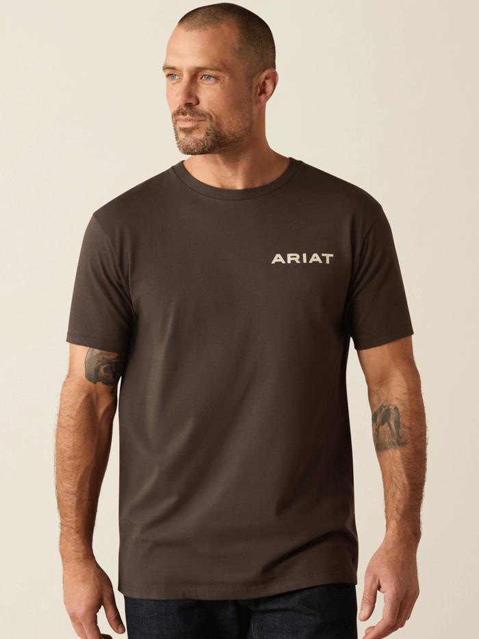 Ariat Men's Ambush Camo T-Shirt - Charcoal Camouflage Cotton Tee for Outdoor Hunting & Casual Wear