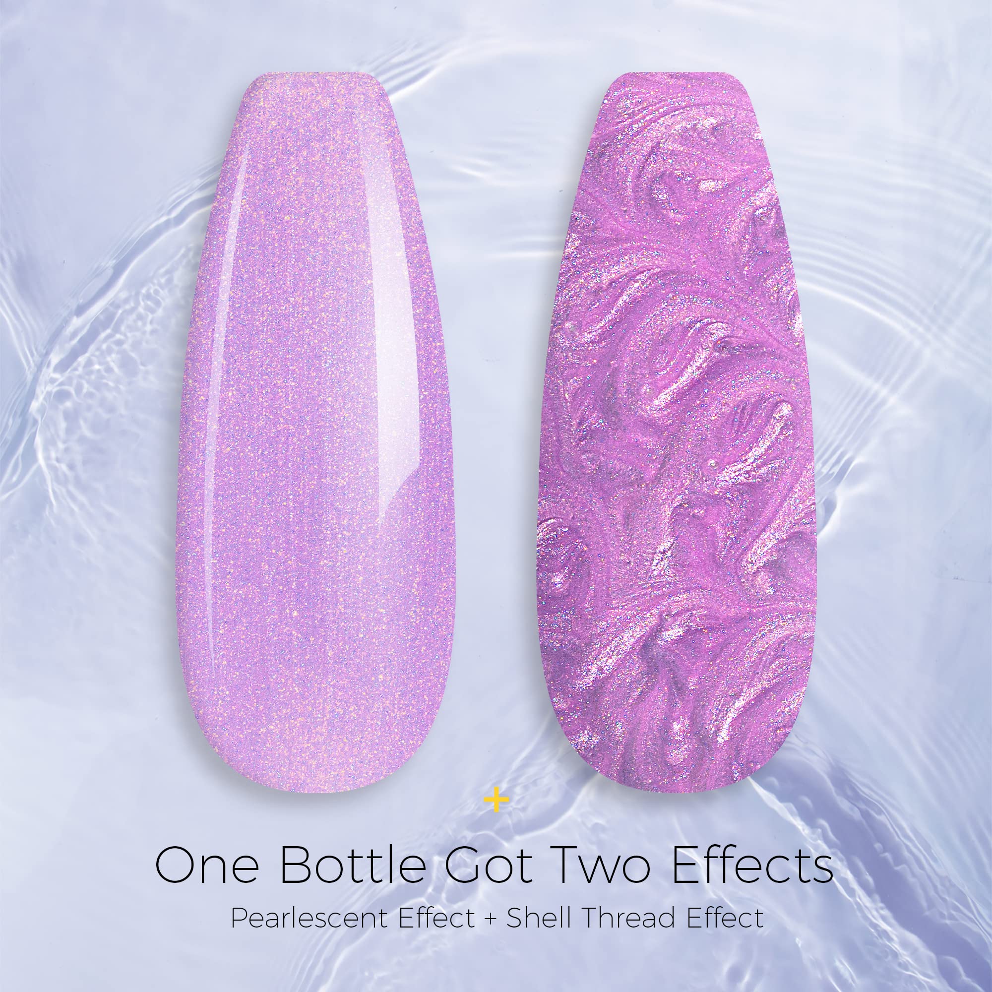 BURANO Pearl Gel Nail Polish - Purple Mermaid Glitter UV LED Gel for Nail Art | Long-Lasting Shimmer Shell Thread Design | Perfect for Salon, Home Manicure & Special Occasions