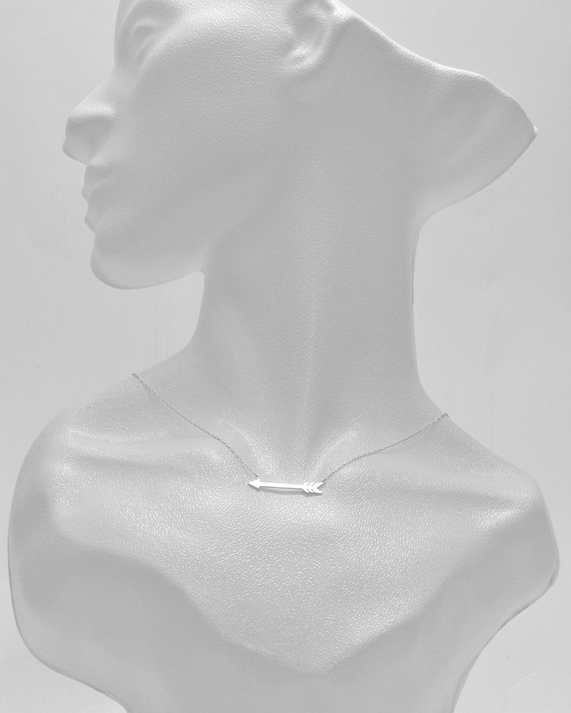14K White Gold Fancy Arrow Necklace for Women - Elegant Dainty Jewelry Gift for Her - Perfect for Valentine's Day, Anniversary & Everyday Wear