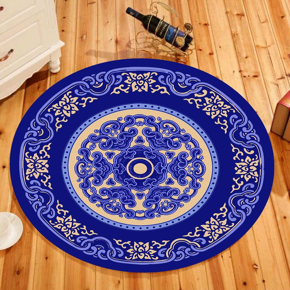 Vintage Persian Heriz Style Round Area Rug 5x5 Feet - Soft Non-Slip Traditional Carpet for Living Room, Bedroom, Nursery & Bathroom - Kids Safe Crawling Mat & Home Decor Accent Piece (Perfect for Cozy Spaces, Play Areas & Boho Chic Interiors)