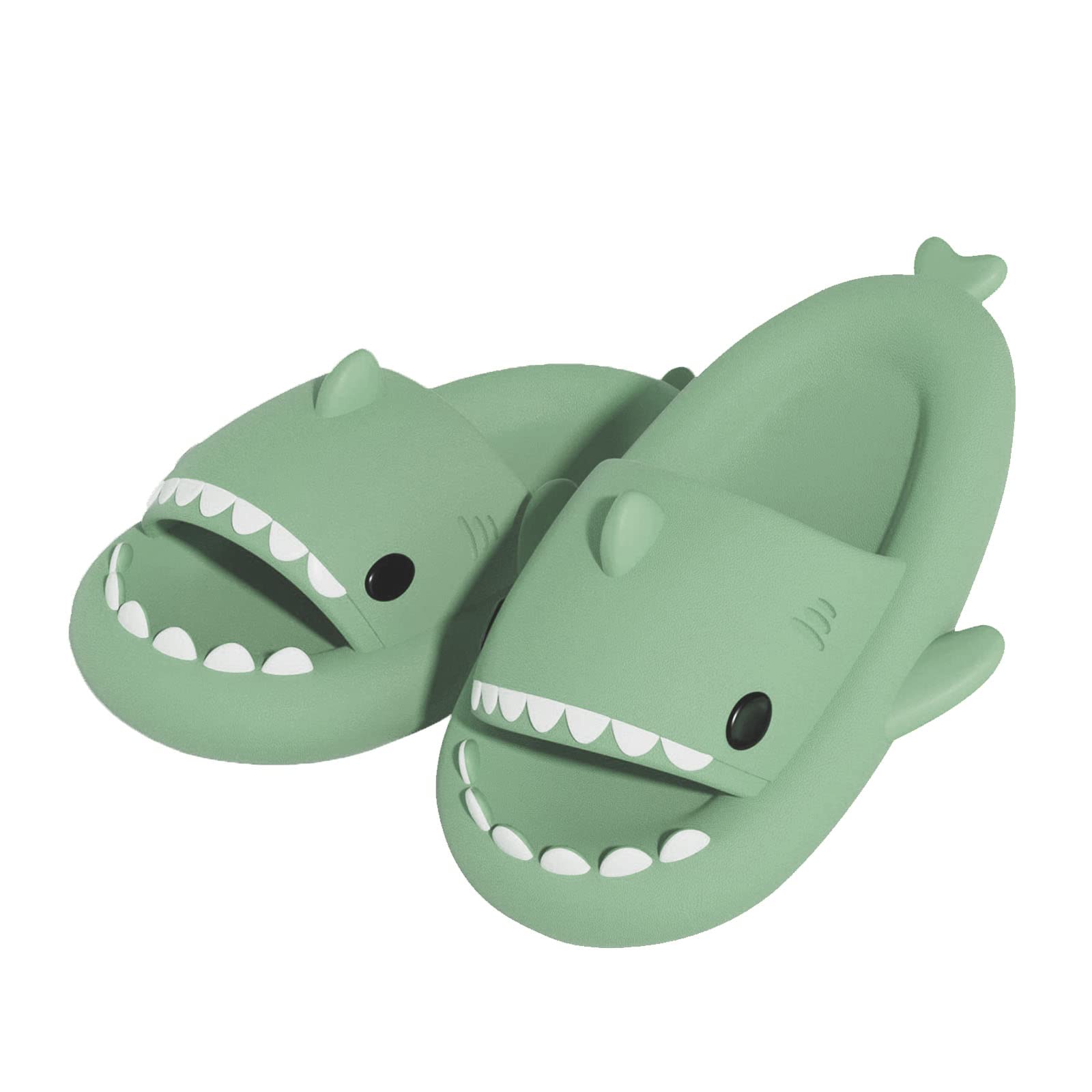 **Cute Shark Slippers for Women & Men - Anti-Slip Open Toe Slides with Lightweight Sole - Summer Beach Sandals for Casual Wear, Poolside Lounging & Home Comfort**