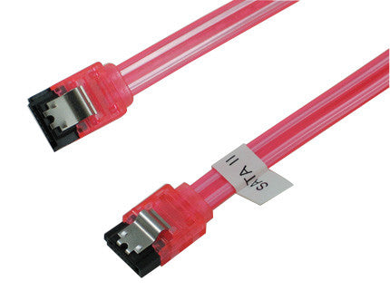 24 Inch Red SATA UV Cable - High-Speed Data Transfer for Gaming PCs, Servers & Workstations