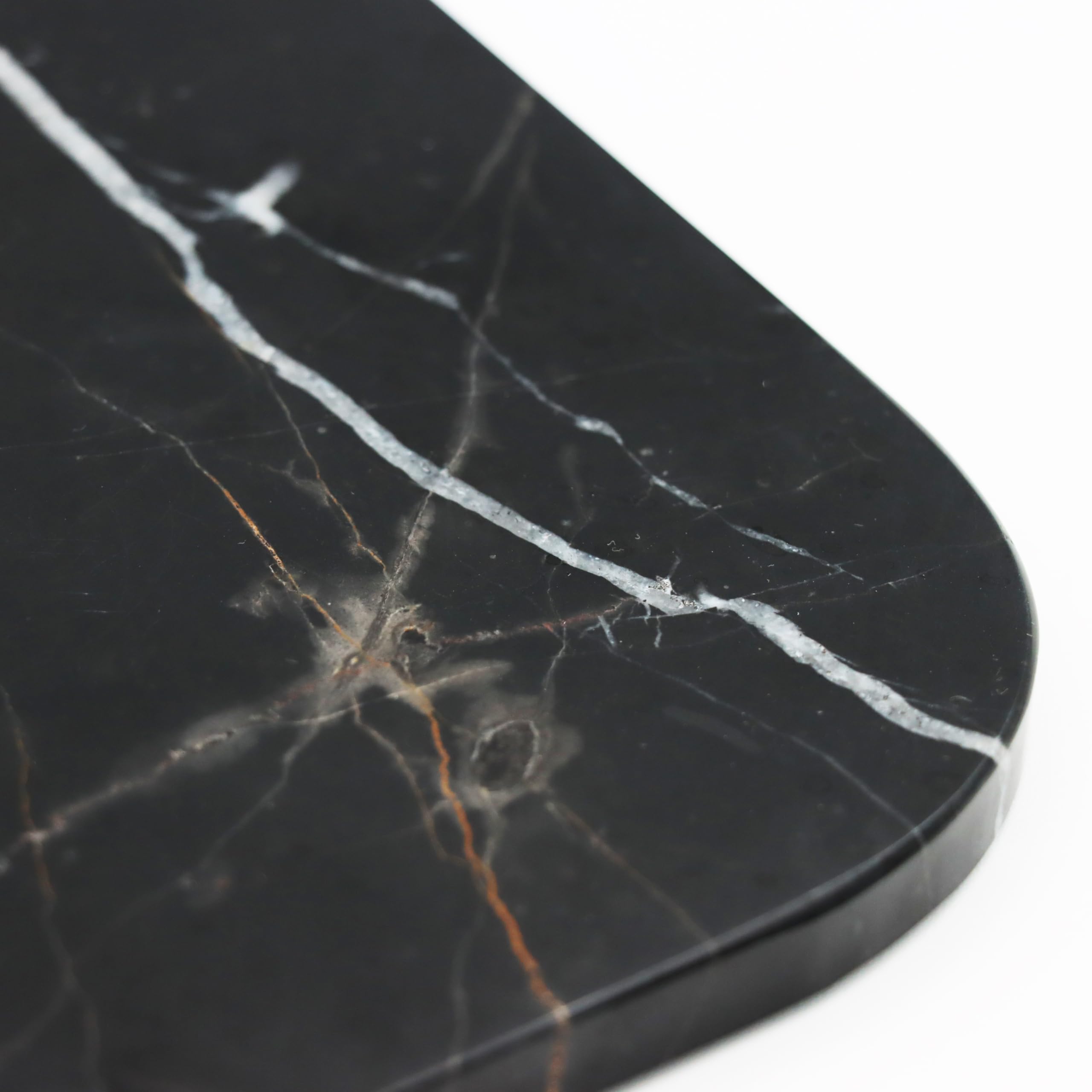 Premium Natural Marble Cheese Board & Charcuterie Serving Tray - Elegant Nero Marquina Black Stone for Entertaining, Home Decor & Housewarming Gifts - Perfect for Wine Parties, Charcuterie Displays & Kitchen Accessories