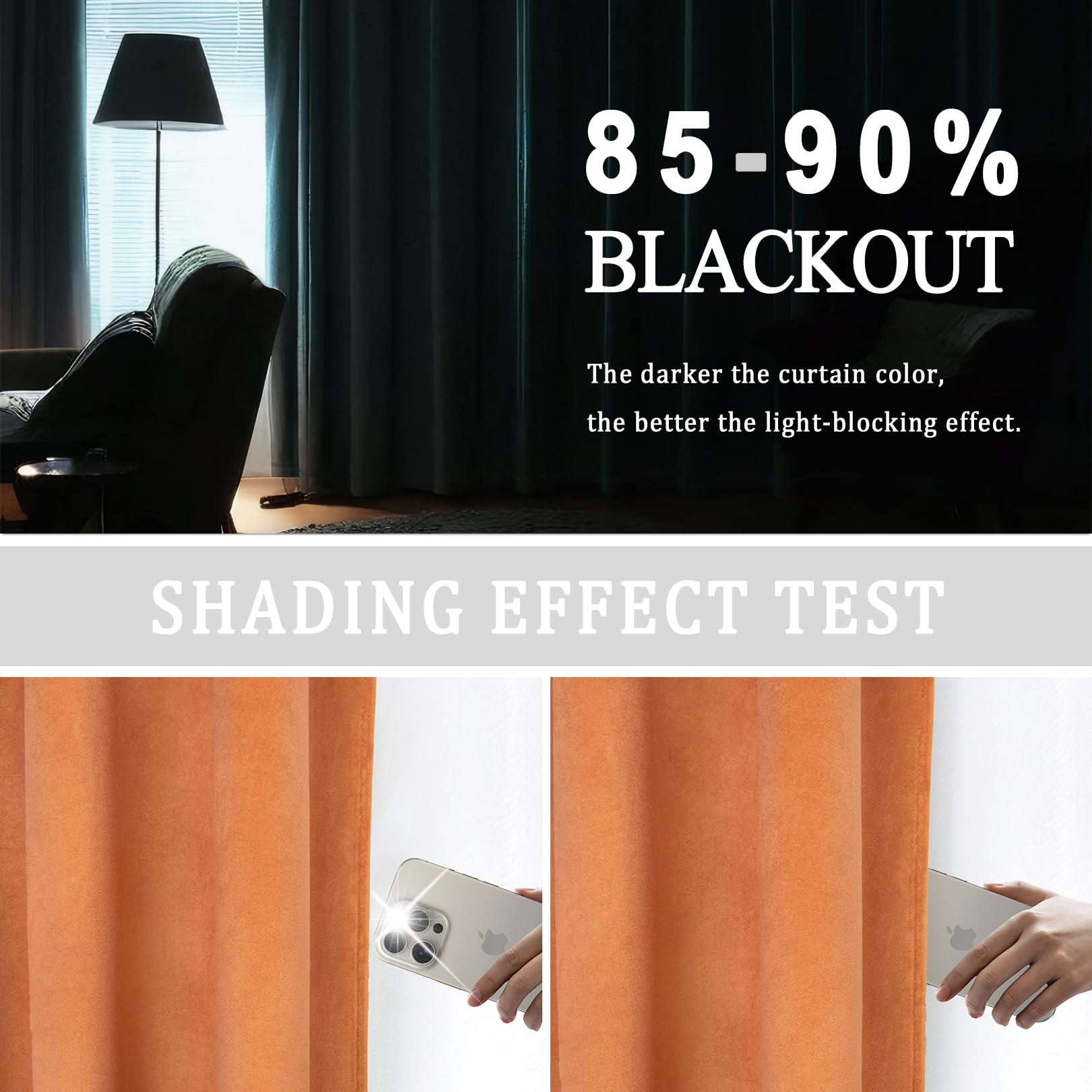 DUOBAO 96 Inch Blackout Curtains - Velvet Thermal Insulated Window Drapes for Living Room & Bedroom (2 Panels, 52x96 Inches, Burnt Orange) - Perfect for Light Blocking, Privacy & Home Decor