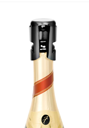 Premium Black Chrome Champagne Bottle Stopper - Elegant Wine Preserver for Sparkling Wines, Perfect for Parties, Weddings & Special Occasions