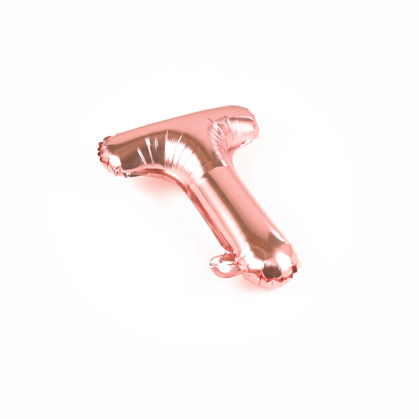 Rose Gold Mylar Letter T Balloon - 16 Inch Large Foil Balloon for Birthday Party Decorations, Wedding, Baby Shower & Anniversary Celebrations - 1 Count Box