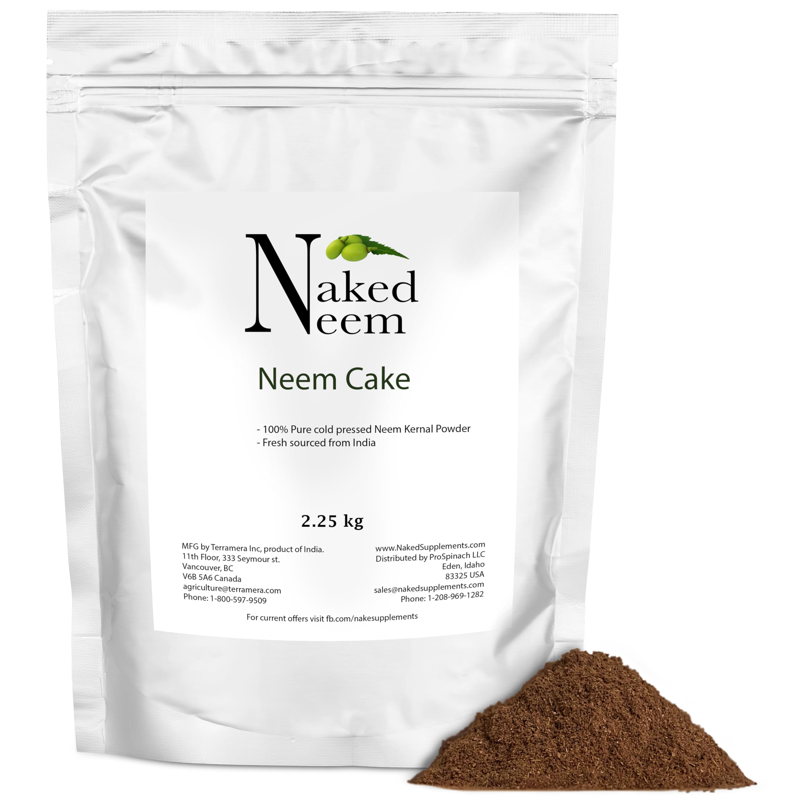 Organic Neem Cake Fertilizer 5 lb - Natural Plant Food for Vegetables, Flowers & Lawns - Ideal for Organic Gardening, Pest Control & Soil Enrichment