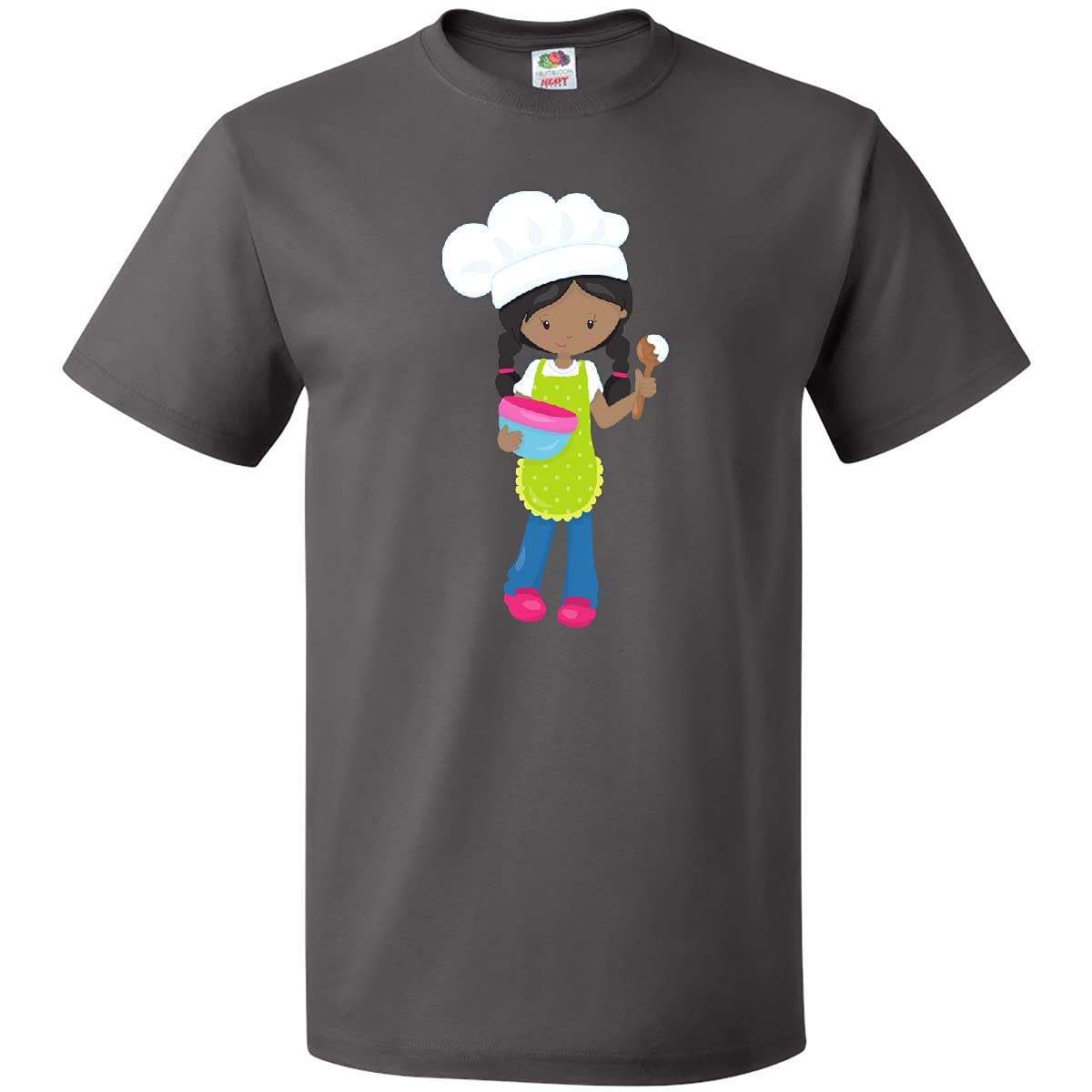 Inktastic African American Girl Baking Baker Bakery T-Shirt - Cute Baker Apparel for Women, Baking Enthusiasts & Kitchen Lovers - Perfect for Baking Classes, Cookie Decorating & Pastry Chef Gifts