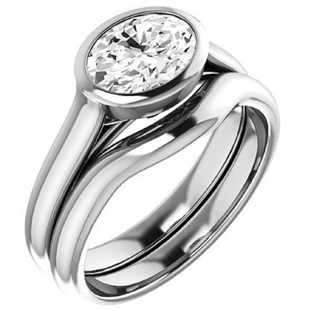 1.60CT Oval Cut Moissanite Engagement & Wedding Ring Set - VVS1 Clarity, Colorless, 925 Sterling Silver Bridal Jewelry | Perfect Gift for Anniversaries, Proposals & Special Occasions