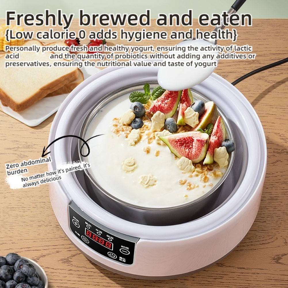1.2L Automatic Probiotic Yogurt Maker Machine with Adjustable Temperature & Time Control - Healthy Homemade Yogurt in 8-12 Hours - Perfect Wellness Gift for Valentine's Day, Kitchen & Family Use