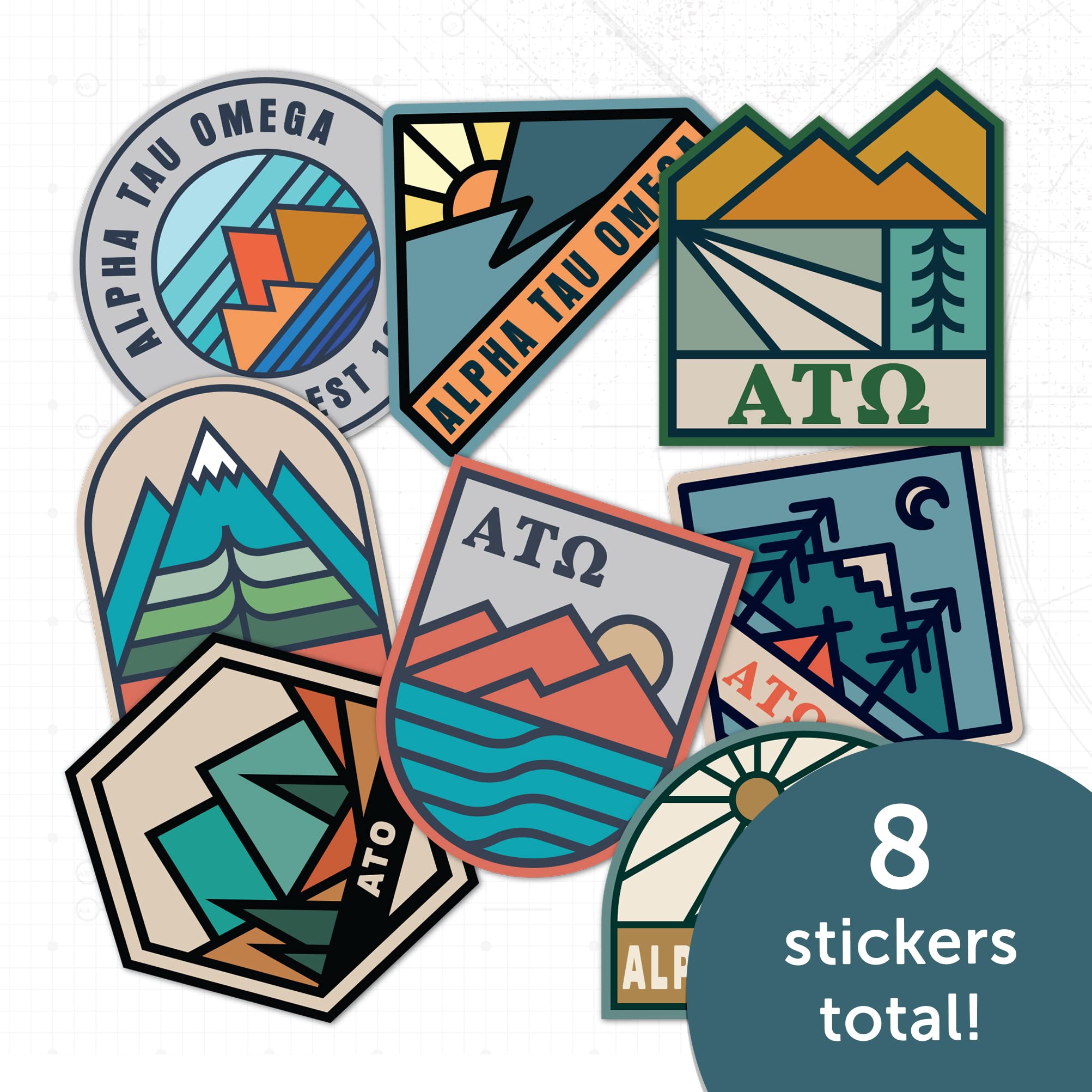 Desert Cactus Alpha Tau Omega Sticker - ATO Greek Letter Decal for Laptop, Car, Window | Waterproof Vinyl, Durable Adhesive | Perfect for Fraternity Pride, College Dorm Decor & Greek Life Accessories
