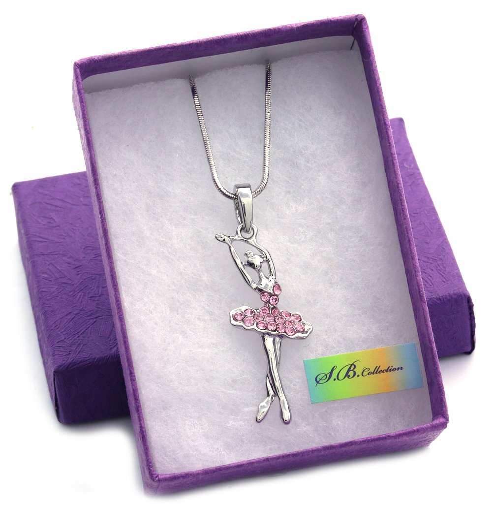 Elegant Light Pink Ballerina Dancer Ballet Pendant Necklace - Perfect Gift for Ballet Lovers, Dancers & Jewelry Enthusiasts | Great for Birthdays, Performances & Special Occasions