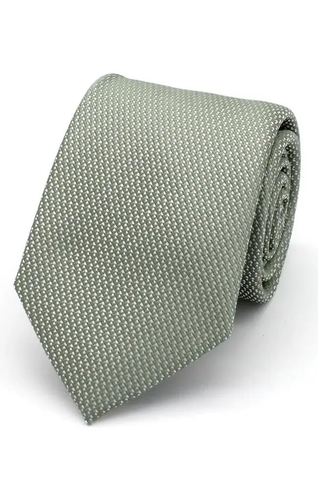 L A Smith Plain Textured Tie for Men - Classic Silk Necktie for Business, Wedding & Formal Occasions