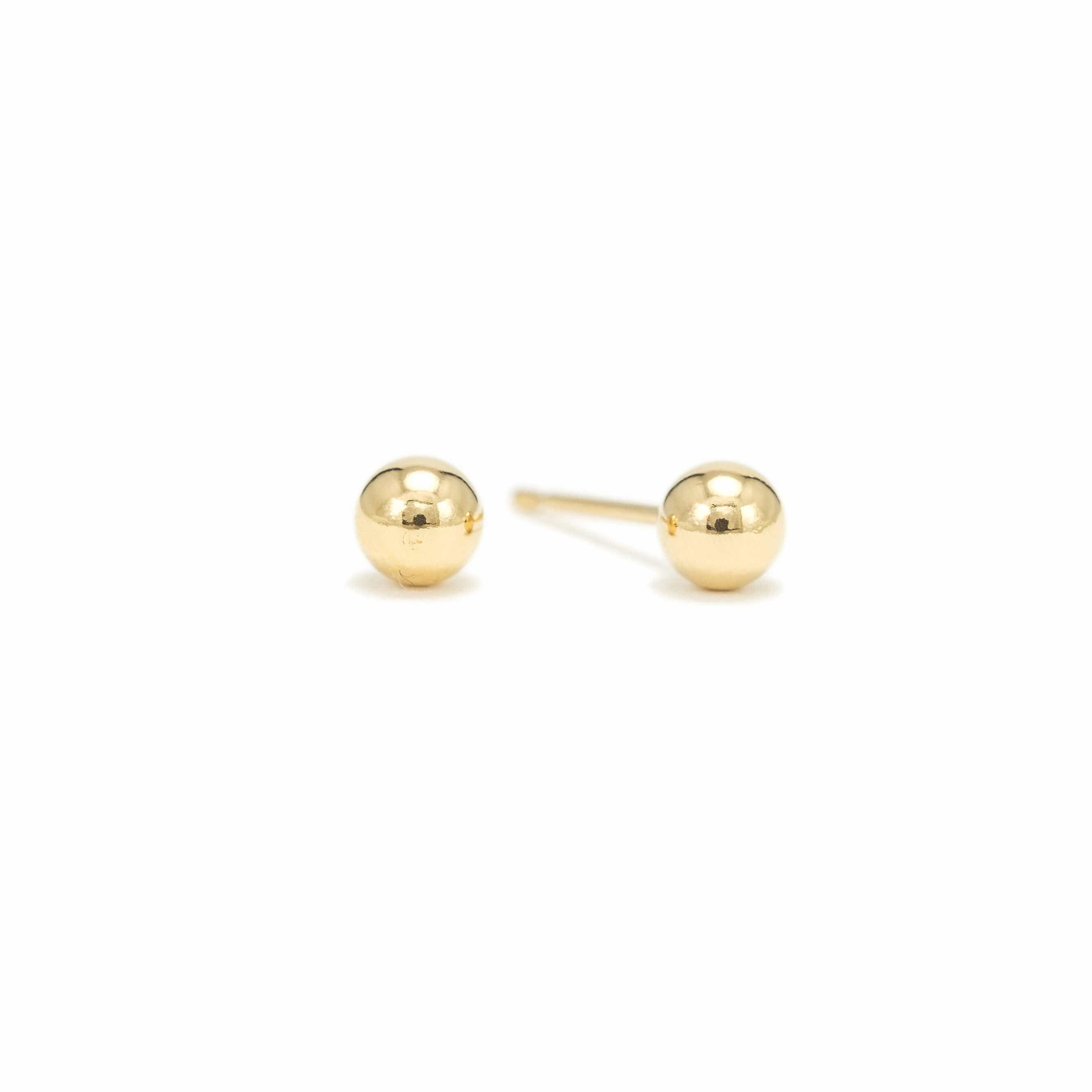 14K Gold Filled Ball Stud Earrings for Women - Hypoallergenic Minimalist Jewelry - Perfect for Everyday Wear, Gifts & Special Occasions