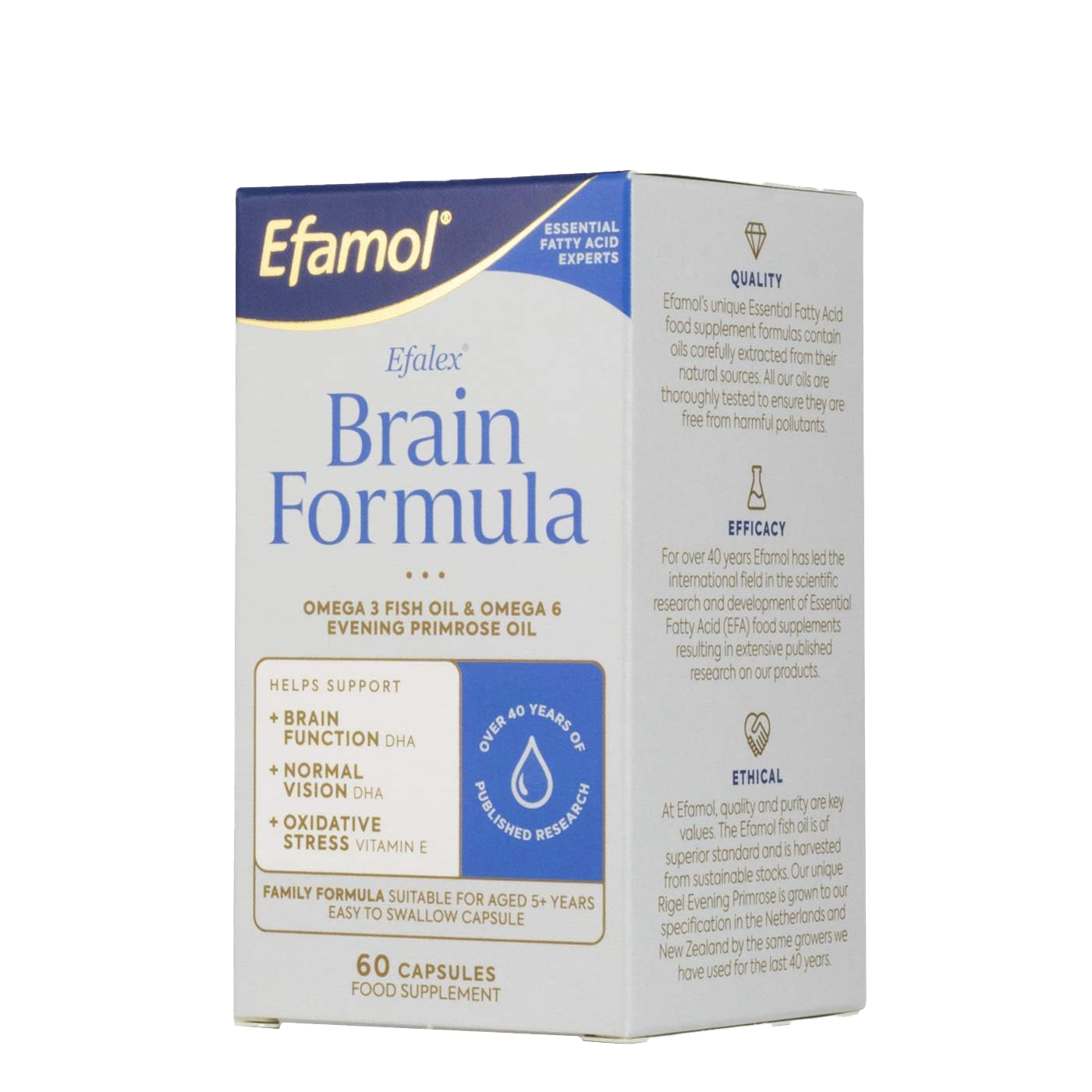 Efamol Efalex Brain Formula 120 Capsules - Premium Omega-3 & DHA Supplement for Memory, Focus & Cognitive Support - Perfect for Students, Professionals & Seniors