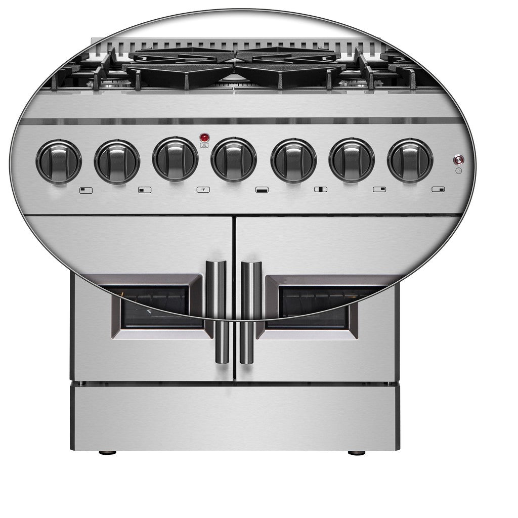 Forno Galiano 30-inch 4.32 cu. ft. Freestanding Dual Fuel Range - Stainless Steel French Door Gas Stove & Electric Oven (Model FFSGS6356 30) | Perfect for Modern Kitchens, Home Chefs & Entertaining