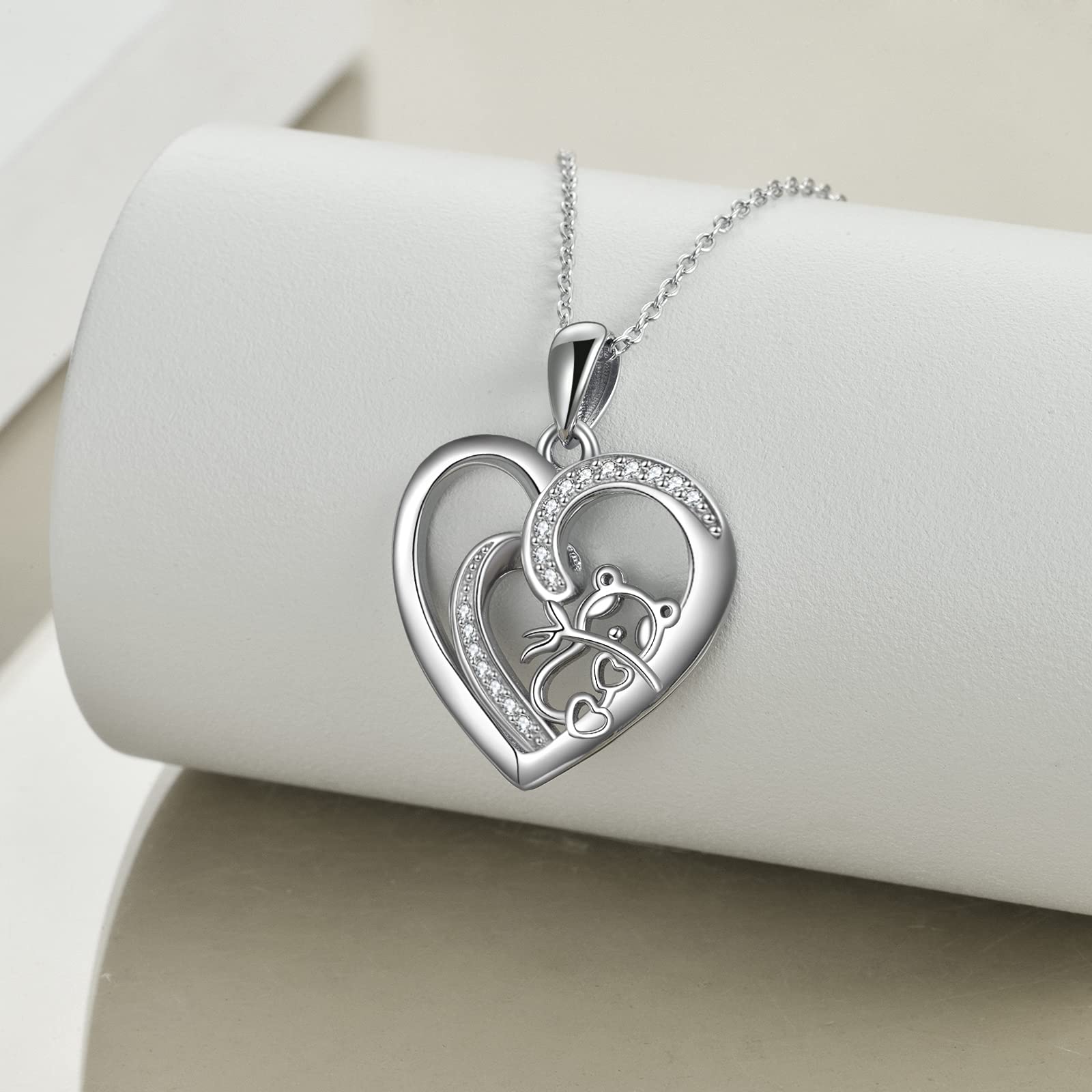 POPLYKE Sterling Silver Panda Necklace - 925 Silver Panda Pendant Jewelry for Women, Cute Animal Jewelry Gift for Her - Perfect for Birthdays, Anniversaries & Everyday Wear