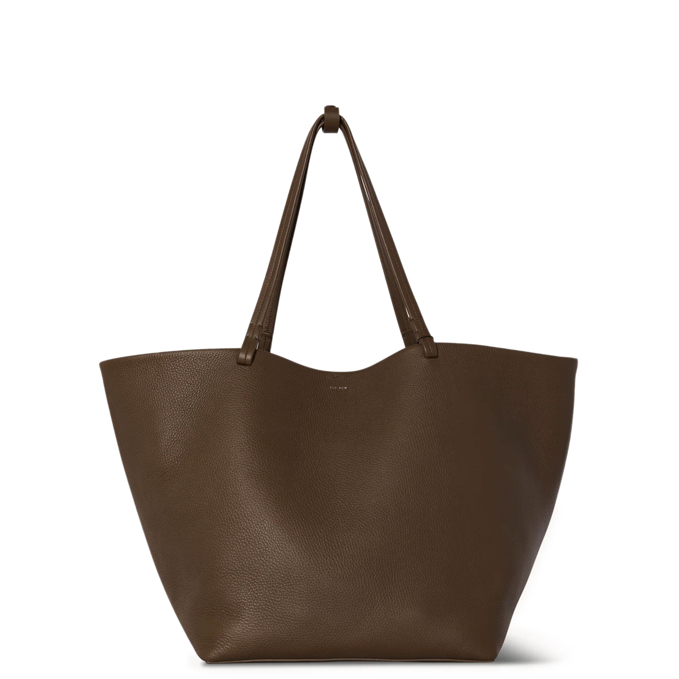 Premium Leather Park Tote Bag - Grain Textured Dark Olive Green Handbag for Women | Perfect for Work, Travel & Everyday Use