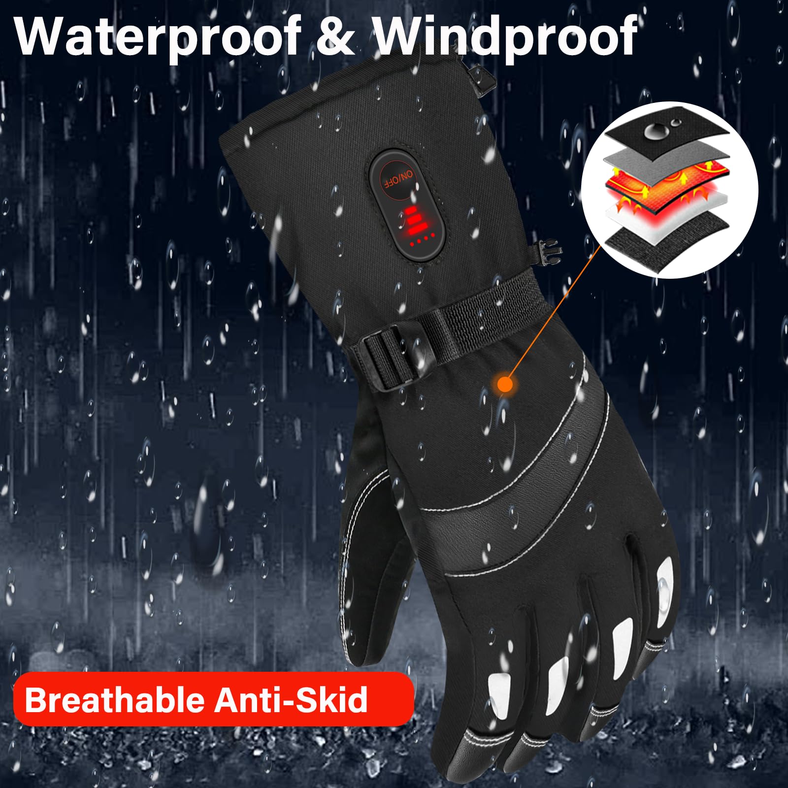 Rechargeable Heated Gloves for Men & Women - 7.4V 3200mAh Electric Motorcycle Gloves with Warm Touchscreen Technology | Perfect for Outdoor Activities, Camping, Cycling, Skiing, Hiking & Winter Work