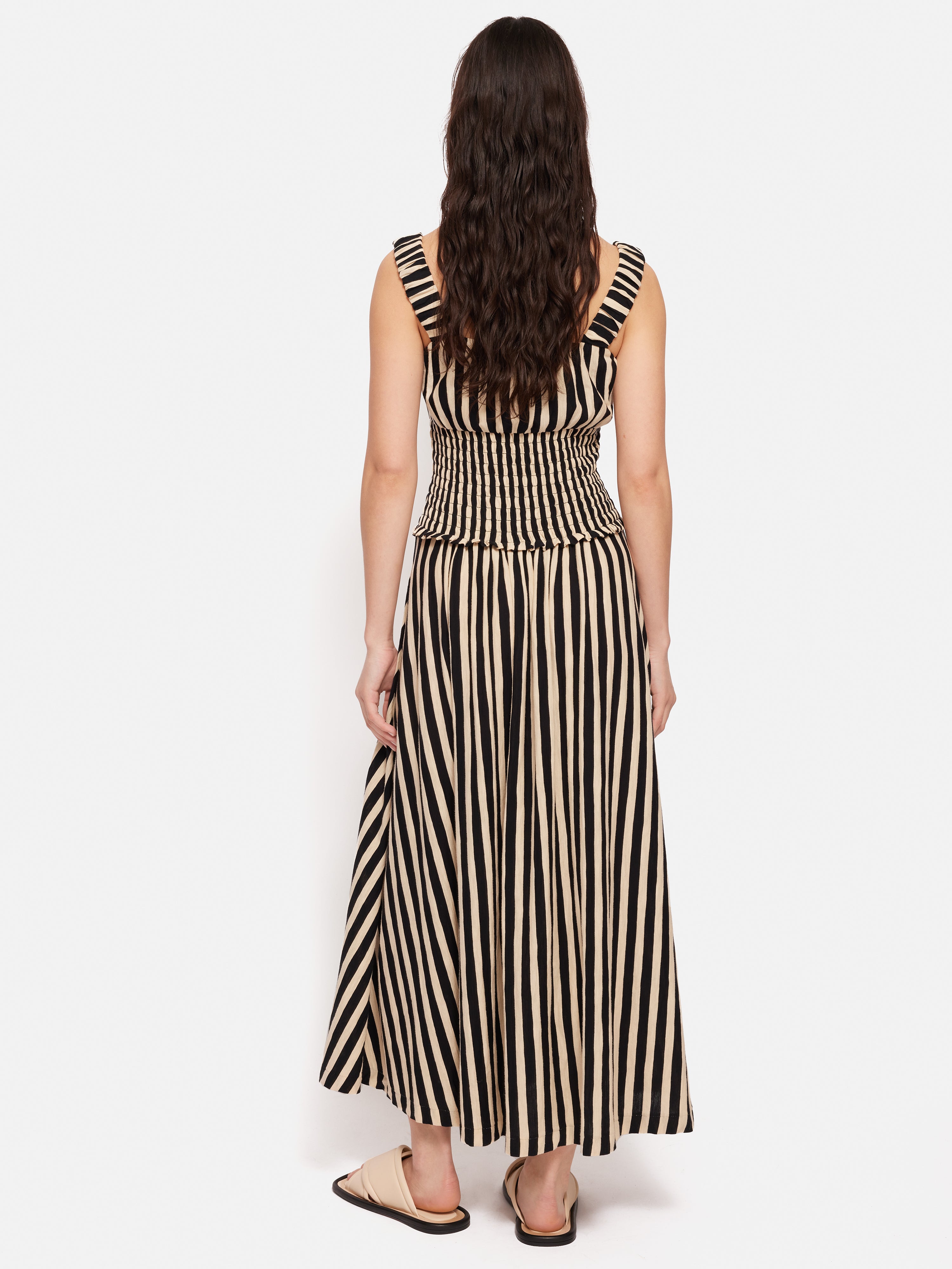 Stylish Black Stripe Jersey Dress for Women - Perfect for Casual Outings, Office Wear & Summer Parties