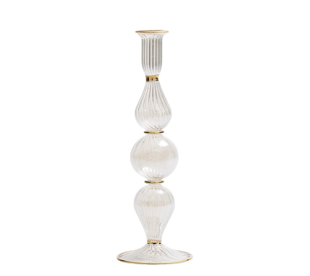 Clear Ripple Candle Holder - Elegant Glass Home Decor for Wedding Centerpieces, Romantic Dinners & Spa Relaxation