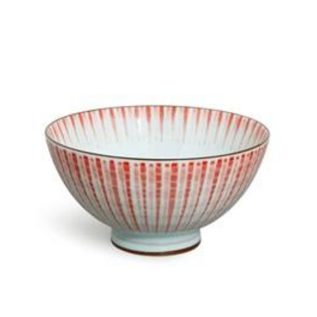 Miya Tokusa 4.5-Inch Red Ceramic Bowl - Perfect for Asian Cuisine, Soups, Salads & Home Decor