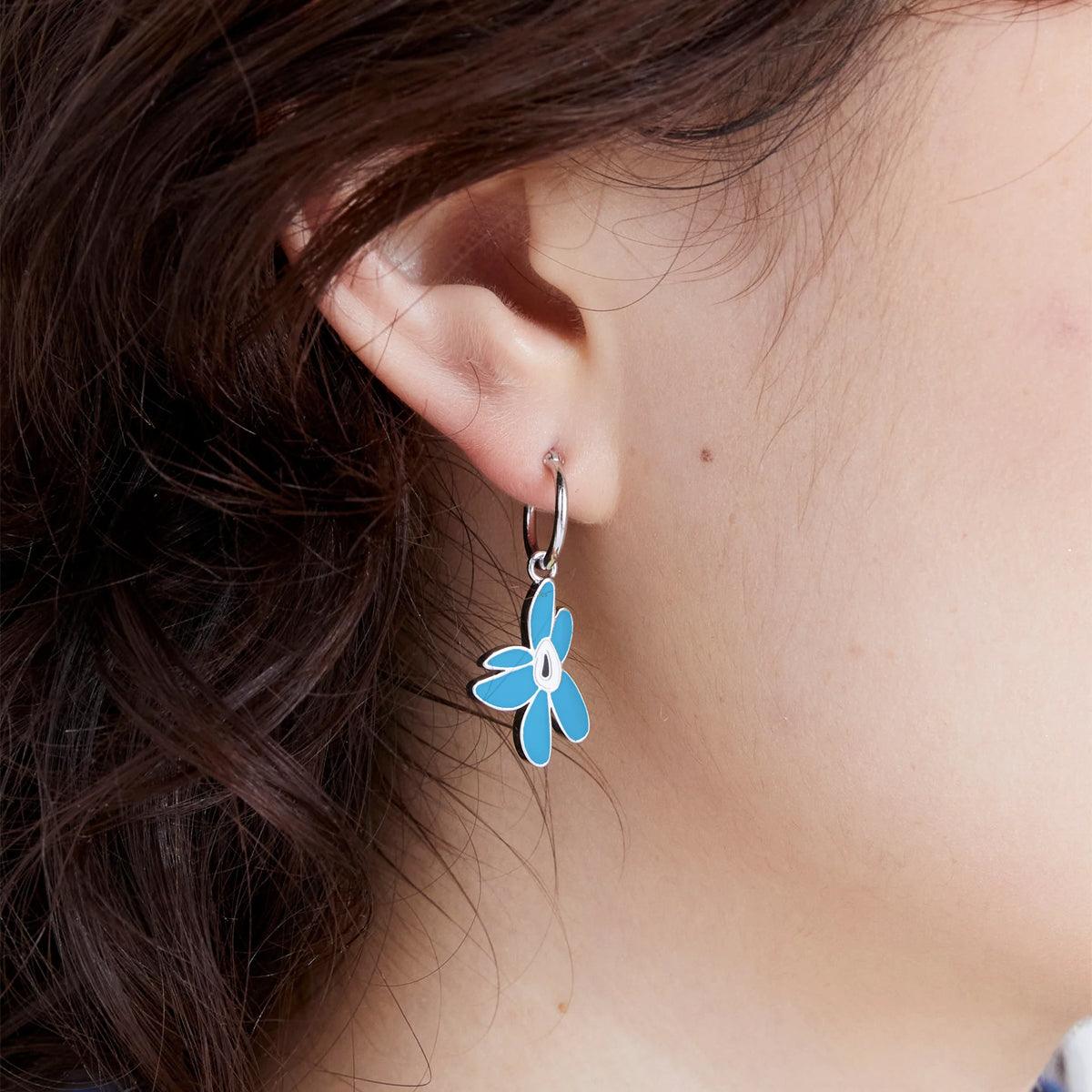 Floating Warped Gestures Earrings 'Azure Blue' - Unique Handmade Dangle Earrings for Women, Boho Chic Jewelry Gift for Special Occasions | Perfect for Parties, Weddings & Everyday Wear