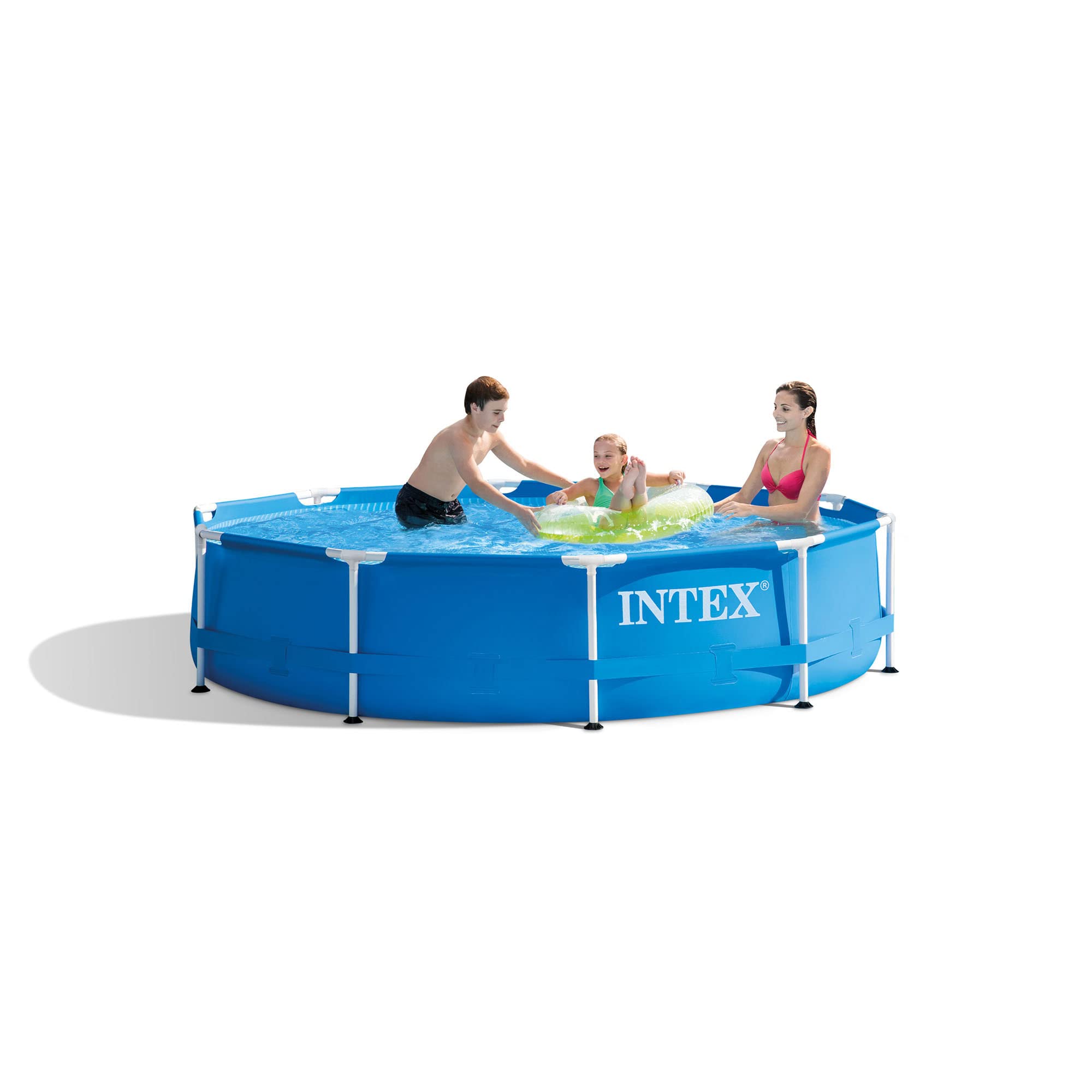 Intex 28200EH 10ft x 30in 4-Person Metal Frame Above Ground Round Swimming Pool - Easy Setup, No Pump Included | Perfect for Backyard, Family Fun & Summer Relaxation