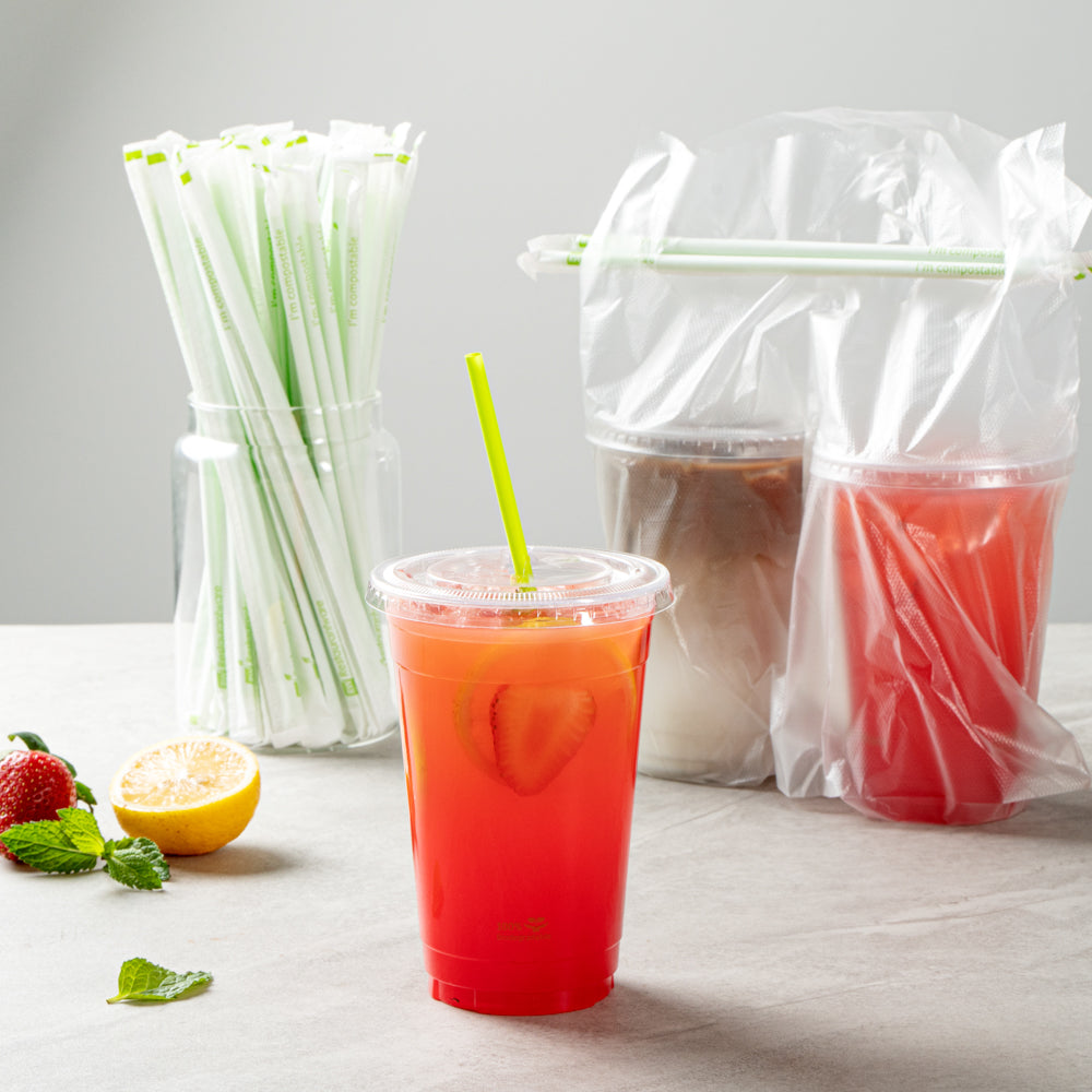Eco-Friendly Compostable PLA/PBAT Plastic Straws - 8 1/4 Inch, 2000 Count Box - Biodegradable Drinking Straws for Parties, Restaurants & Sustainable Living