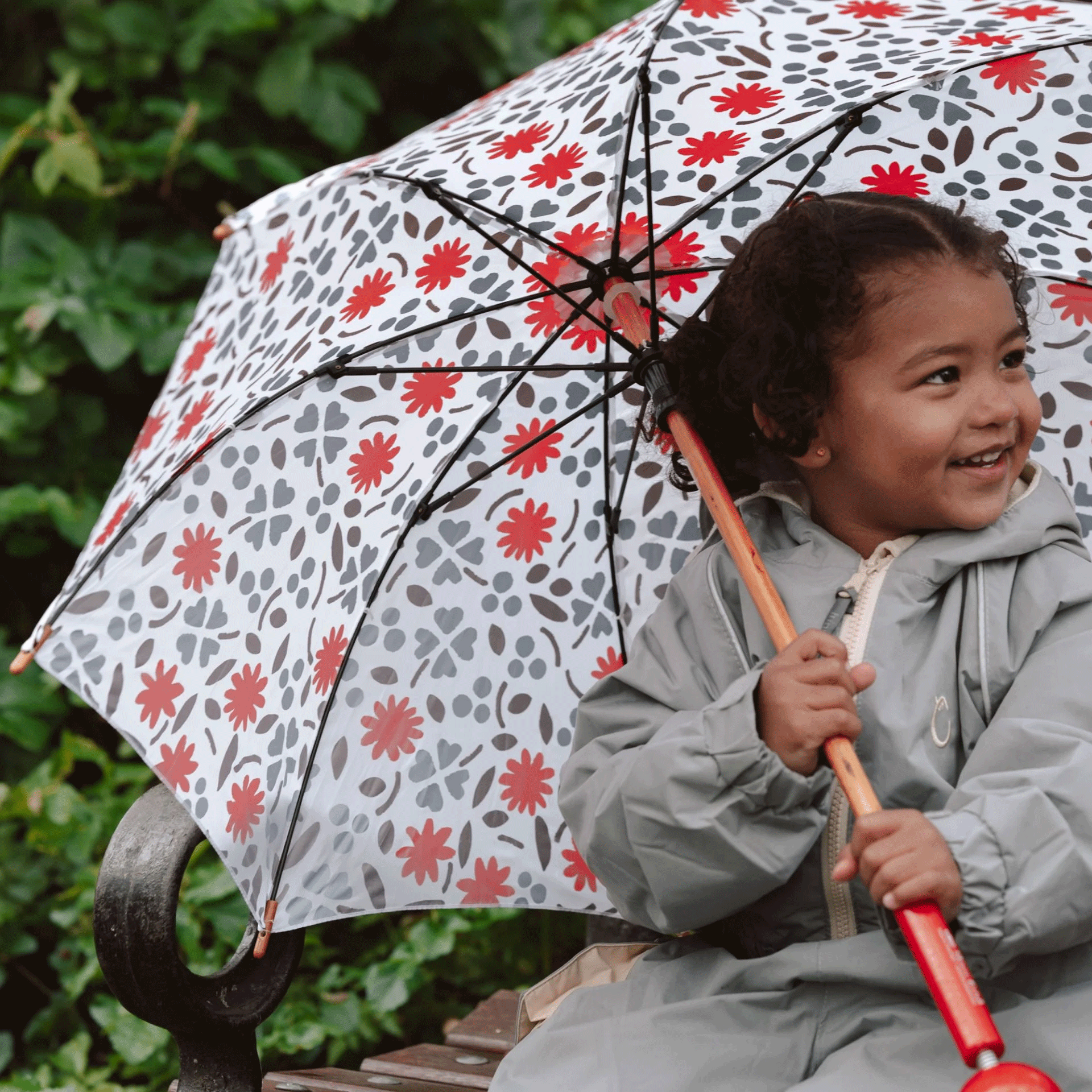 Shinzi Katoh & Vilac Red Riding Hood Umbrella - Waterproof Compact Folding Umbrella for Women, Men, Kids - Perfect for Rainy Days, Outdoor Adventures, and Fashion Accessories
