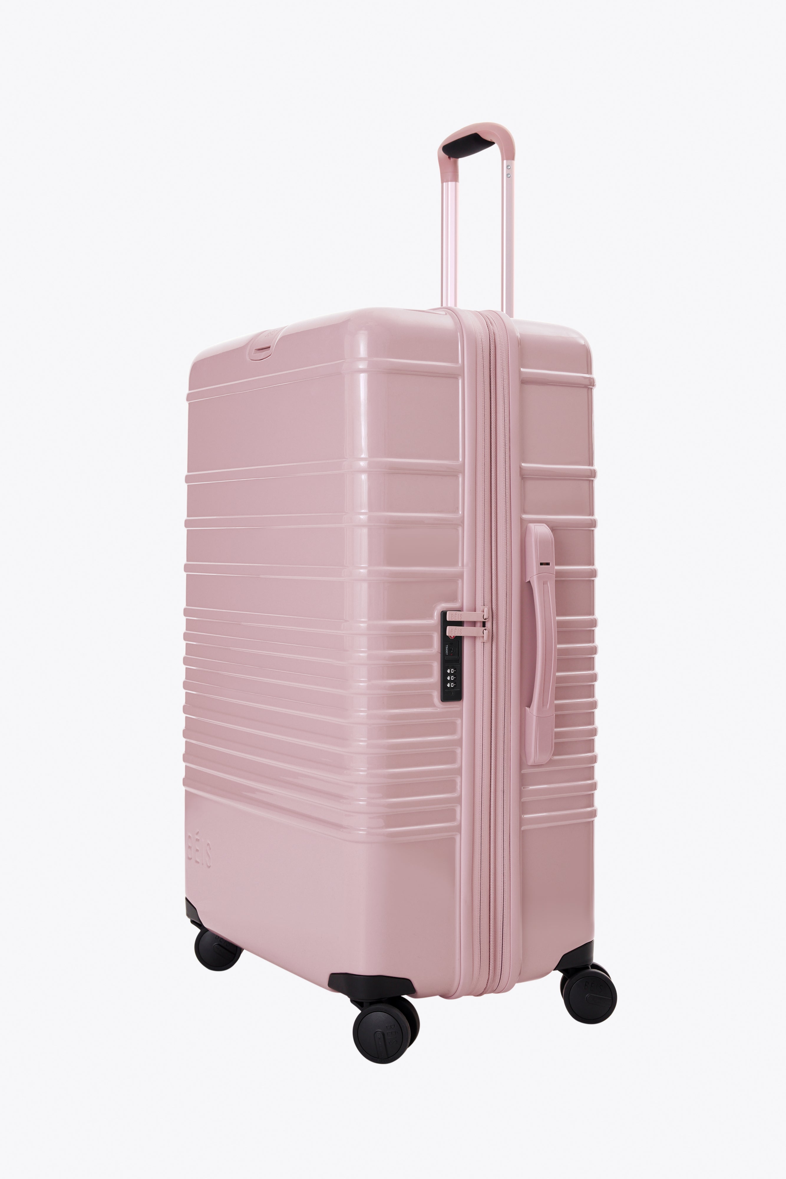 Large Check-In Roller Suitcase in Glossy Atlas Pink - Perfect for Air Travel & Business Trips